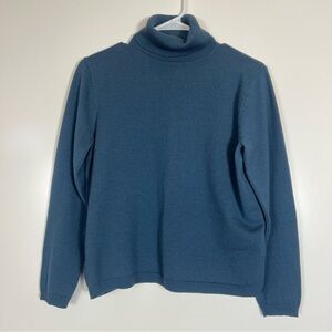 Pendleton Blue Turtleneck Sweater Classic Knit Pullover 100% Merino Wool